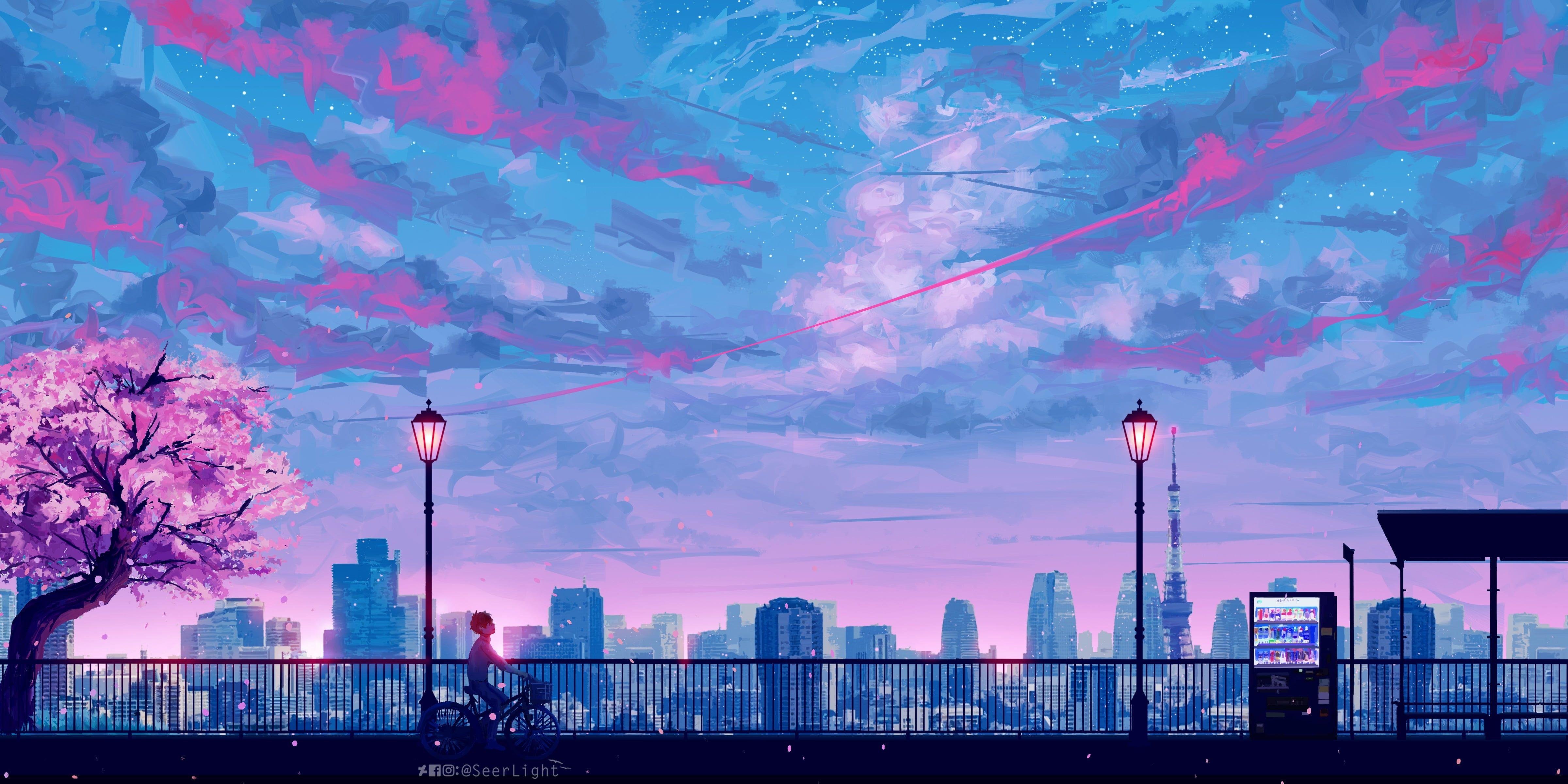 Featured image of post Anime City Background Pink