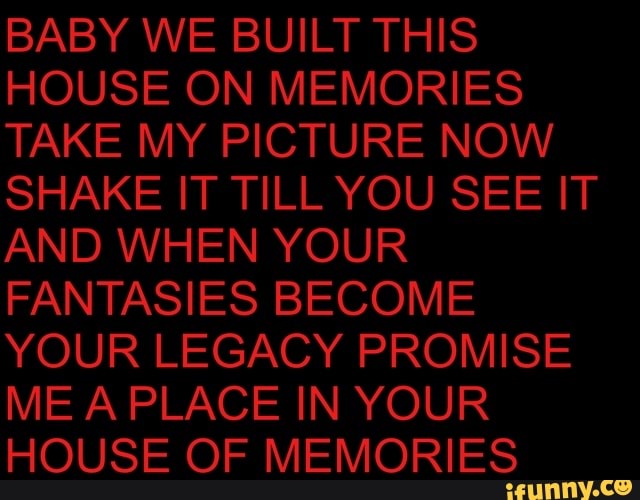 pics Baby We Built This House On Memories Take My Picture Now Shake It Till You See It stucky wallpaper panic at the disco