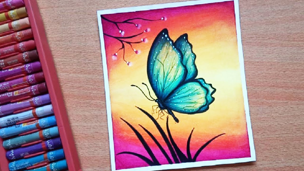 Featured image of post Butterfly Flower Night Sky Oil Pastel Drawings